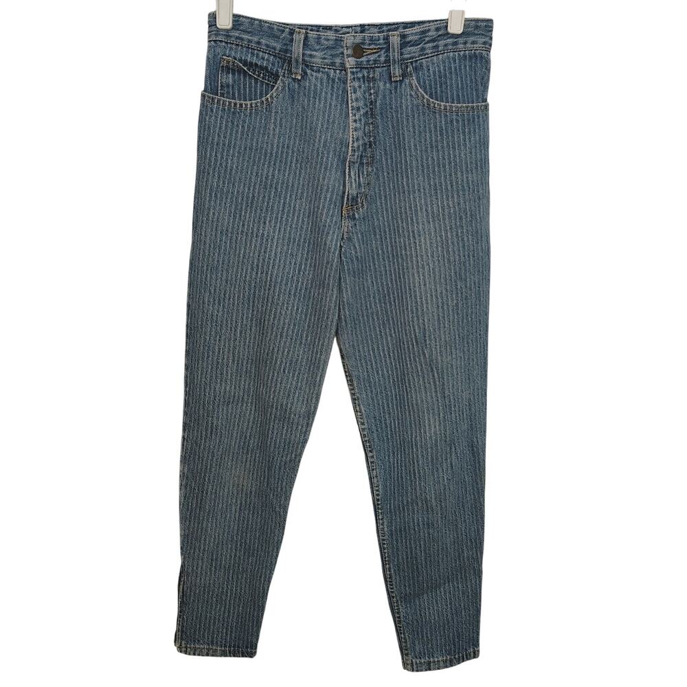 Vintage Guess Womens 30 Georges Marciano 80s Ankle Zip Stripe Straight High Rise